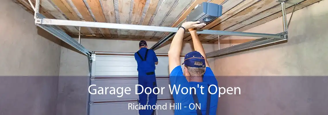  Garage Door Won't Open Richmond Hill - ON