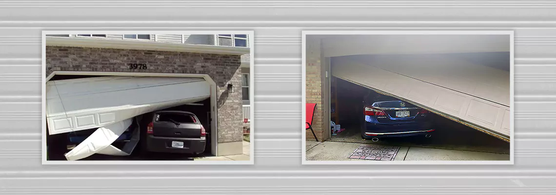 Repair Commercial Garage Door Got Hit By A Car in Richmond Hill, Ontario